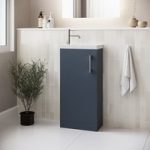 400mm Blue Cloakroom Freestanding Vanity Unit with Basin and Chrome Handle – Ashford