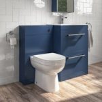 1100mm Blue Toilet and Sink Unit with Drawers Round Toilet and Chrome Fittings – Ashford