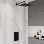 Black Single Outlet Wall Mounted Thermostatic Mixer Shower Set  – Zana