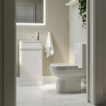 Close Coupled Toilet and White Gloss Basin Vanity Unit Cloakroom Suite – Pendle