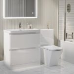 1300mm White Toilet and Sink Unit with Square Toilet – Pendle