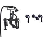 Black Bath Shower Mixer and Wall Mounted Basin Tap Set – Helston