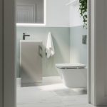 Wall Hung Toilet and Grey Gloss Basin Vanity Unit Cloakroom Suite – Ashford