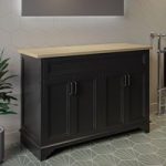 1200mm Black Freestanding Double Countertop Vanity Unit – Camden