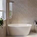 Freestanding Shower Bath Single Ended Left Hand Corner with Chrome Bath Screen 1600 x 780mm – Cove