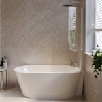 Freestanding Shower Bath Single Ended Right Hand Corner with Chrome Bath Screen 1600 x 780mm – Cove