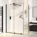 Black 8mm Glass Rectangular Frameless Sliding Shower Enclosure 1400x800mm – Denver