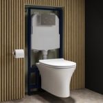 Indiana Wall Hung Toilet 1160mm Mechanical WC Frame & Cistern & Chrome Mechanical Flush Plate