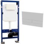 Concealed Dual Flush Cistern 1180mm Wall Mounted WC Frame with  Dual Flush Plate in White – Live Your Colour