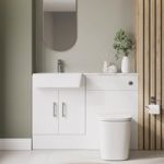 1200mm White Toilet and Sink Unit with Chrome Fittings – Ontario