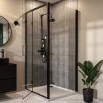 Black 8mm Glass Rectangular Hinged Shower Enclosure 1000x700mm – Pavo