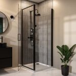 Black 8mm Glass Square Hinged Shower Enclosure 800mm – Pavo