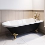 Black Freestanding Single Ended Bath with Brass Feet 1670 x 740mm – Park Royal