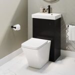 500mm Black Cloakroom Toilet and Sink Unit with Square Toilet and Black Fittings – Valetta