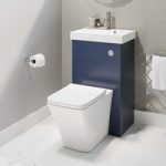 500mm Blue Cloakroom Toilet and Sink Unit with Square Toilet and Chrome Fittings – Valetta