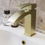 Brushed Brass Mono Basin Mixer Tap – Wave