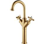 Brushed Brass Tall Crosshead Basin Mixer Tap – Camden