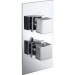 Chrome 1 Outlet Concealed Thermostatic Shower Valve with Dual Control – Cube