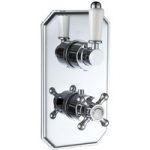 Chrome Traditional 1 Outlet Concealed Thermostatic Concealed Shower Valve with Dual Control – Cambridge