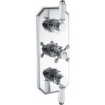 Chrome Traditional 2 Outlet Concealed Thermostatic Concealed Shower Valve with Triple Control – Cambridge