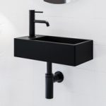 Cloakroom Black Wall Hung Basin Left Hand 405mm – Detroit