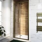 900mm Brushed Brass Bi-Fold Shower Door 6mm Glass – Carina