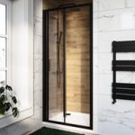 900mm Black Bi-Fold Shower Door 6mm Glass – Carina