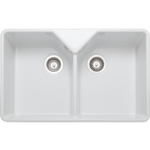 Rangemaster Belfast Double Bowl White Ceramic Kitchen Sink