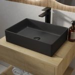 Matt Black Rectangular Countertop Basin 450mm – Corey