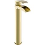 Brushed Brass Tall Mono Basin Mixer – Elina