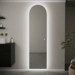 Arched Backlit Heated Tall Bathroom Mirror with Lights 500 x 1800mm – Elod