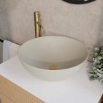 Beige Unglazed Round Countertop Basin 410mm – Fawn