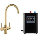 Rangemaster GEO Intense Round Brushed Brass 4 in 1 Boiling Water Kitchen Tap