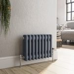 Reggio Anthracite Horizontal Double Column Traditional Radiator 300x425mm 735 BTU – Cast Iron Style