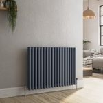 Reggio Anthracite Horizontal Triple Column Traditional Radiator 600x830mm 3581 BTU – Cast Iron Style