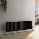 Reggio Midnight Black Horizontal Triple Column Traditional Radiator 300x1010mm 2269 BTU – Cast Iron Style