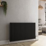 Reggio Midnight Black Horizontal Triple Column Traditional Radiator 600x1010mm 4377 BTU – Cast Iron Style