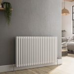 Reggio White Horizontal Triple Column Traditional Radiator 600x1010mm 4377 BTU – Cast Iron Style