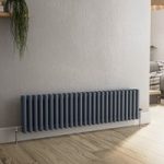 Reggio Anthracite Horizontal Triple Column Traditional Radiator 300x1190mm 2682 BTU – Cast Iron Style