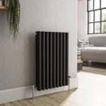 Reggio Midnight Black Horizontal Triple Column Traditional Radiator 600x425mm 1790 BTU – Cast Iron Style