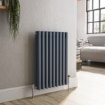 Reggio Anthracite Horizontal Triple Column Traditional Radiator 600x425mm 1790 BTU – Cast Iron Style