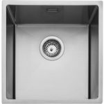 Rangemaster Kube Single Bowl Inset / Undermount Chrome Stainless Steel Kitchen Sink- 440mm x 440mm