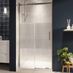 Fluted Glass Sliding Shower Door 1000mm Chrome 8mm Right Hand (Multiple Sizes) – Matira