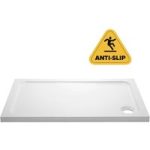 1000x800mm Rectangular Shower Tray – Non-Slip White Acrylic Stone Resin – Pearl