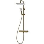 Triton Push Button Bar Diverter Mixer Shower Set – Brass