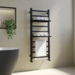 Black Towel Radiator with Shelves 1200 x 500mm – Sonoran