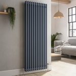 Reggio Anthracite Vertical Double Column Traditional Radiator 1500x560mm 4458 BTU – Cast Iron Style