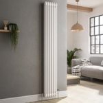 Reggio White Vertical Double Column Traditional Radiator 1800x290mm 2639 BTU – Cast Iron Style