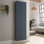 Reggio Anthracite Vertical Triple Column Traditional Radiator 1500x470mm 4688 BTU – Cast Iron Style