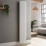 Reggio White Vertical Triple Column Traditional Radiator 1500x290mm 2813 BTU – Cast Iron Style